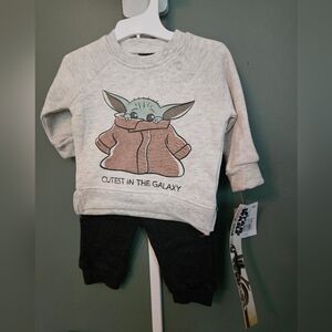 Star Wars Gray and Black Baby Yoda Outfit NWT